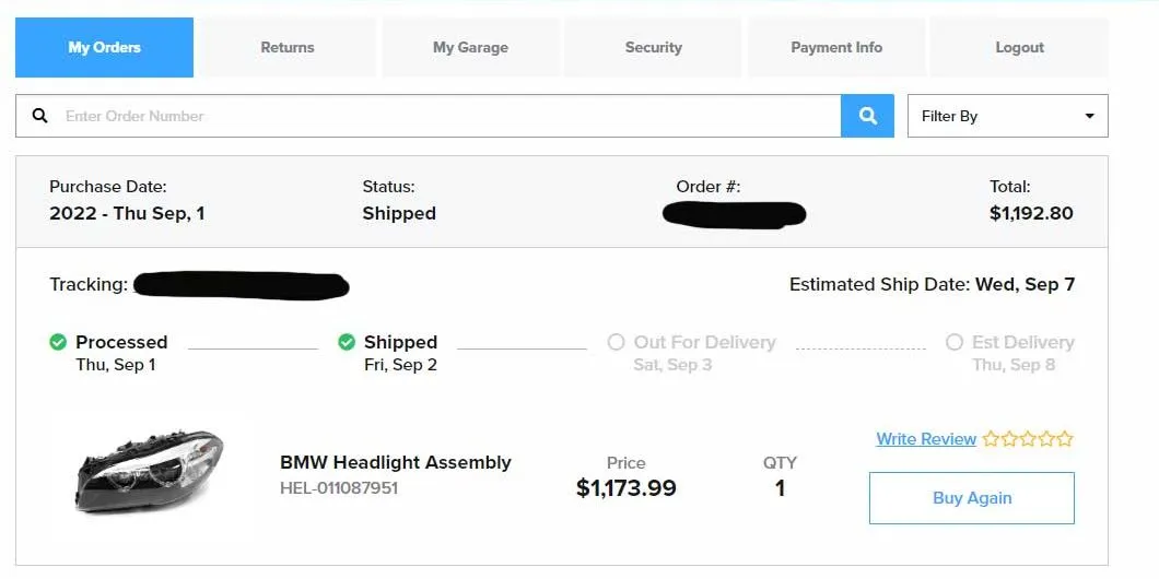 bmw 535i xdrive headlight order on fcp euro