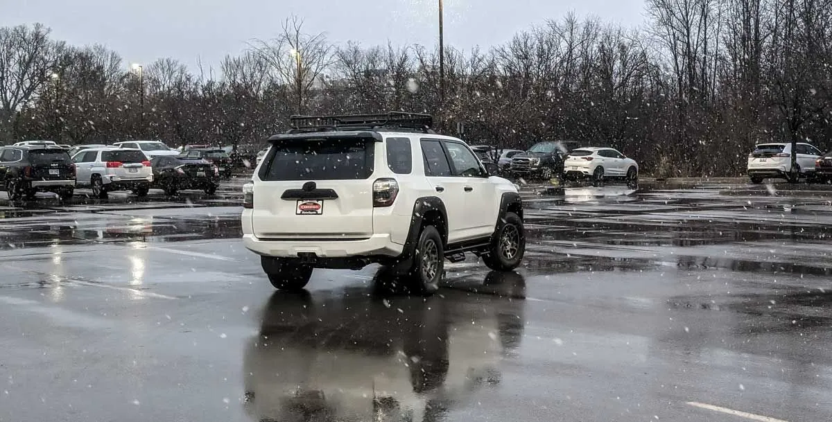 michelin defender tire testing on wet pavement in cold conditions